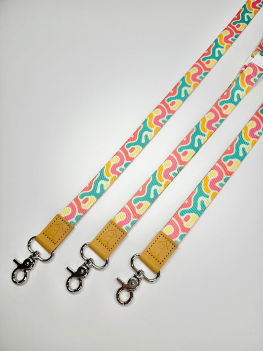 Coral Squiggles Lanyard