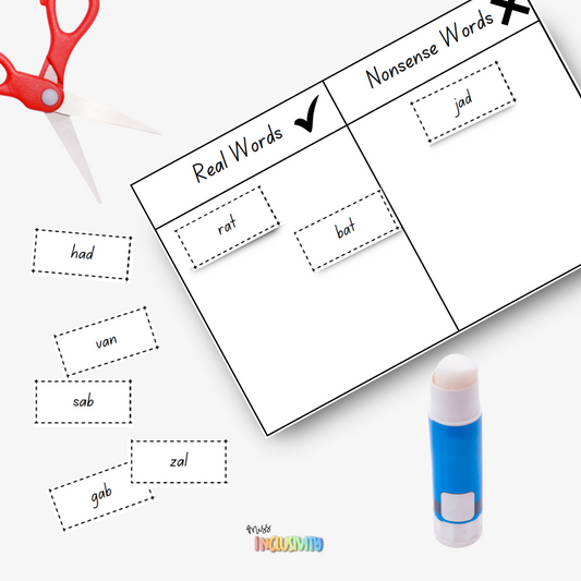 CVC Real vs Nonsense Words Cut & Paste