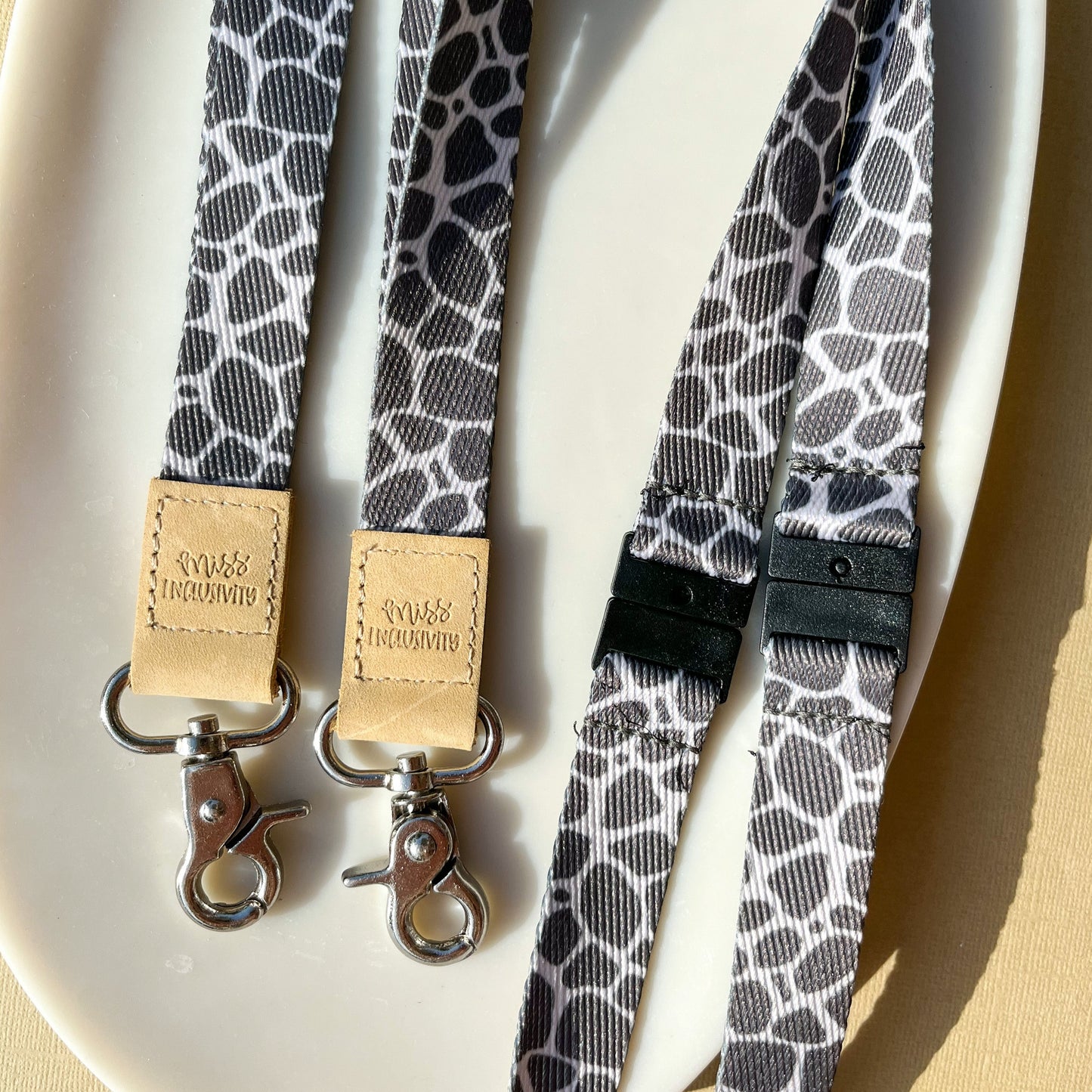 Neutral Giraffe Lanyard