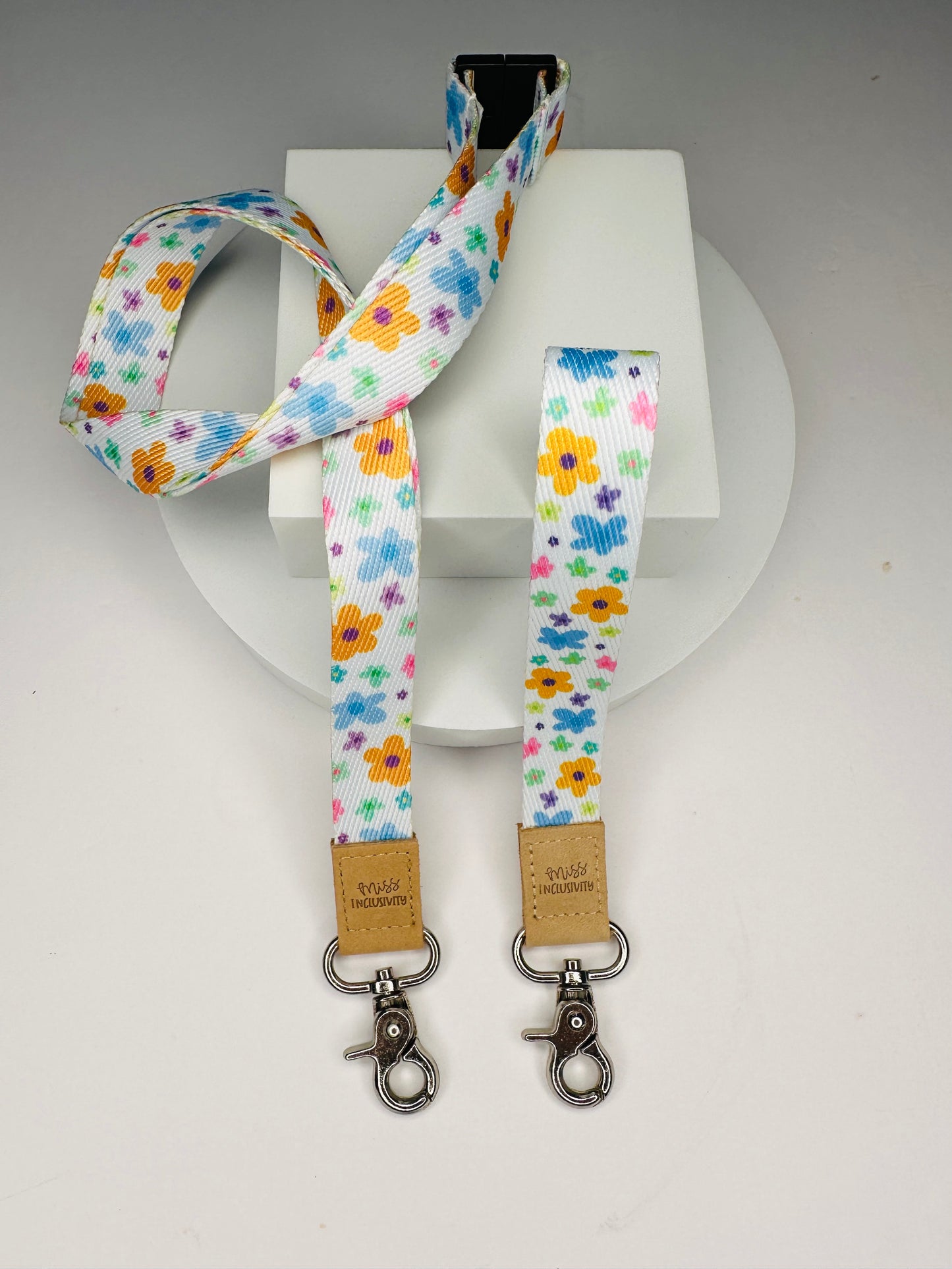 Retro Floral Mini Lanyard