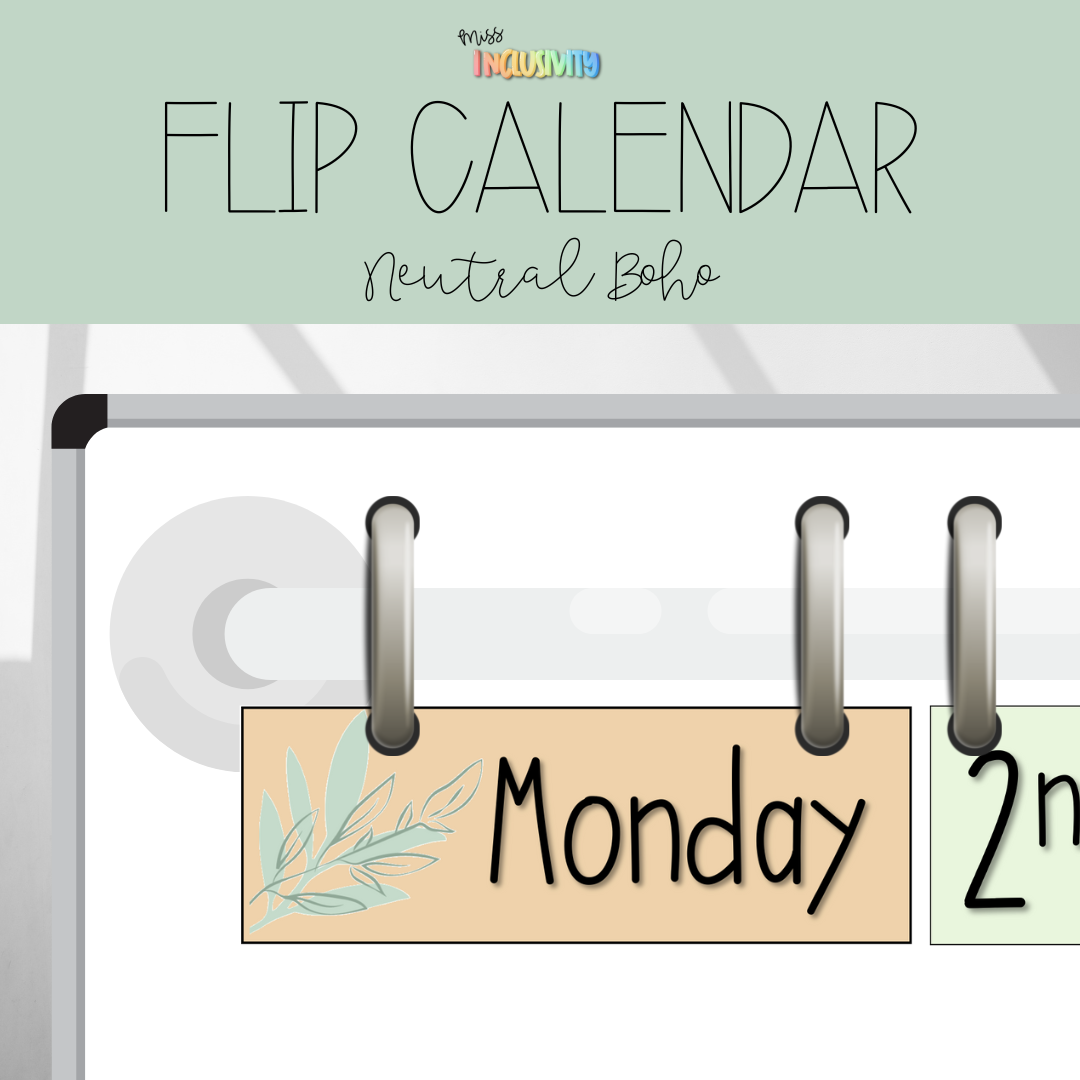 Neutral Boho Flip Calendar