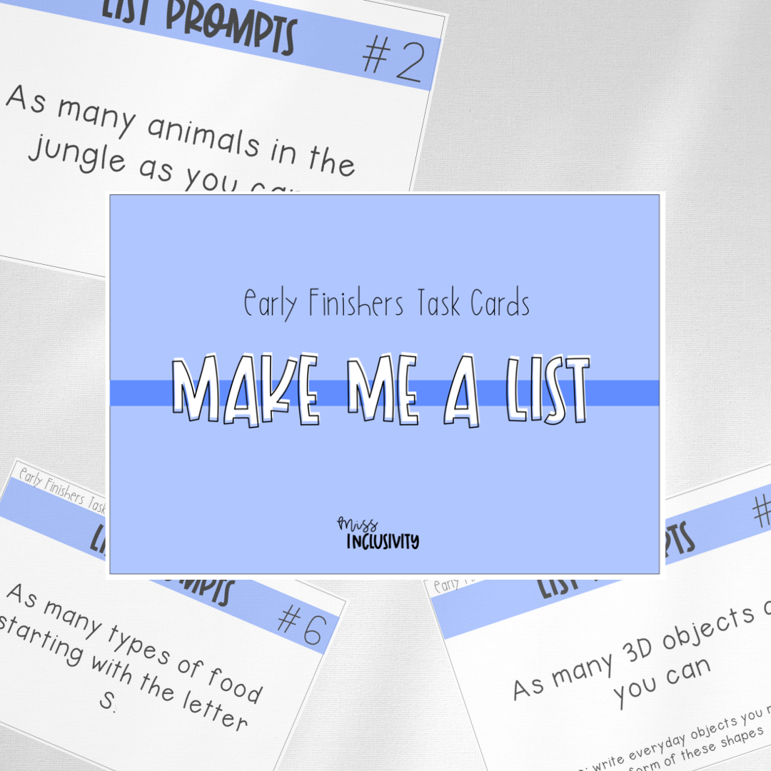 Make Me A List... Prompt Cards