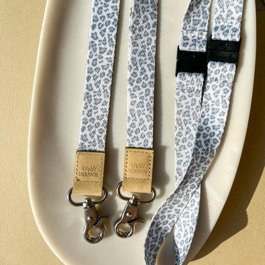 Neutral Leopard Lanyard